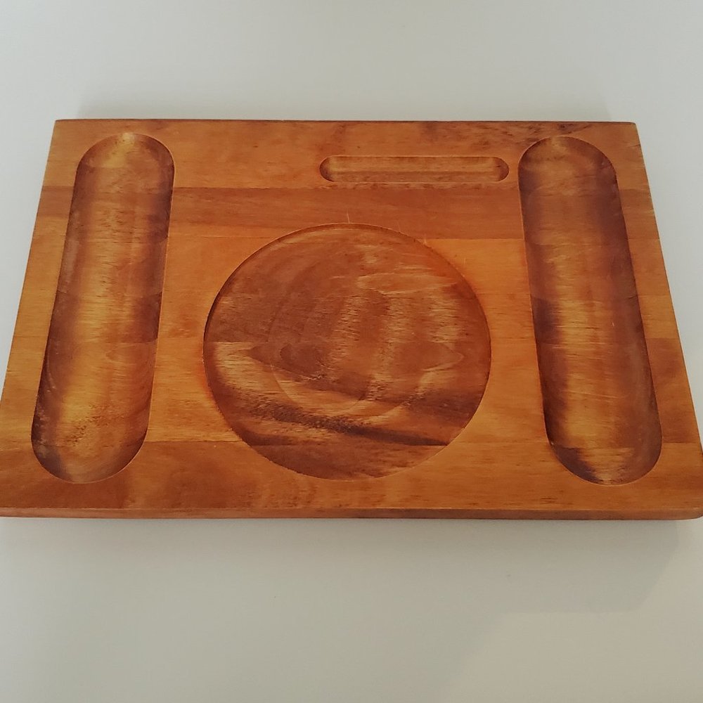 Vintage Baribo Maid Wood Charcuterie Cheese Board Entertaining Serveware Platter